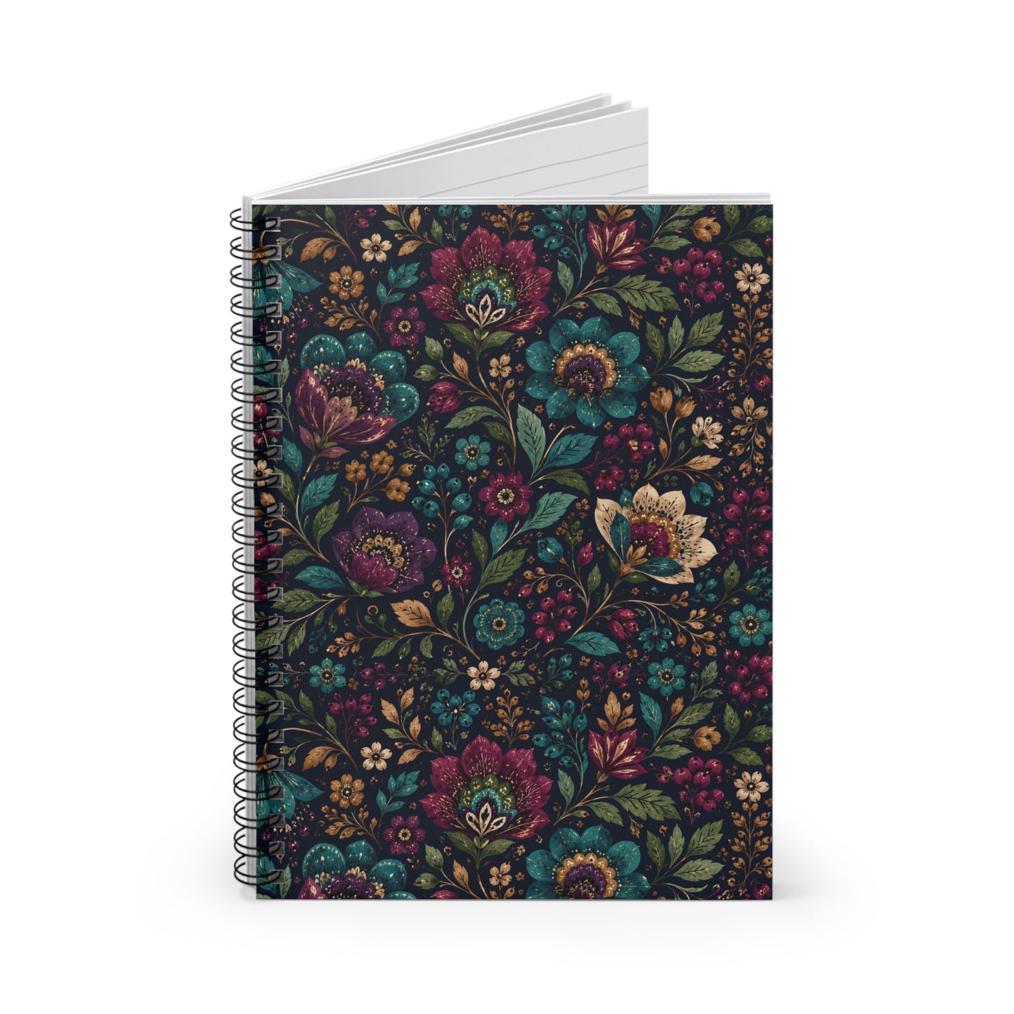 Notebook with a floral pattern on a white background