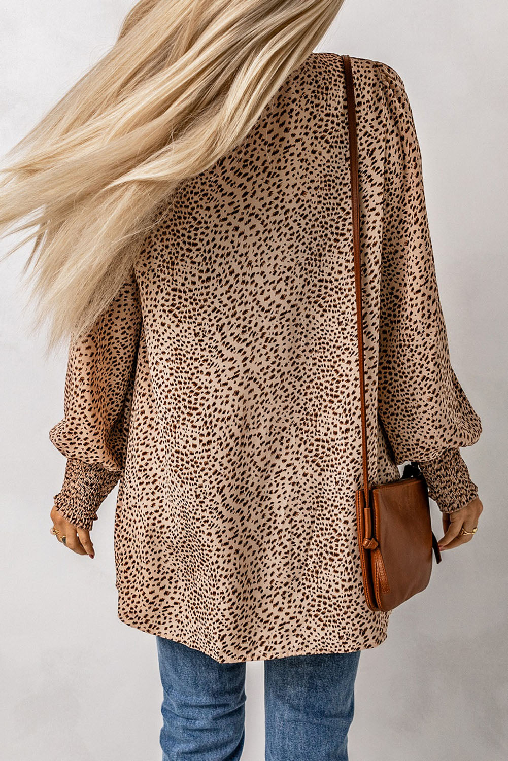 Leopard Print Balloon Sleeve Cardigan - Eclectage