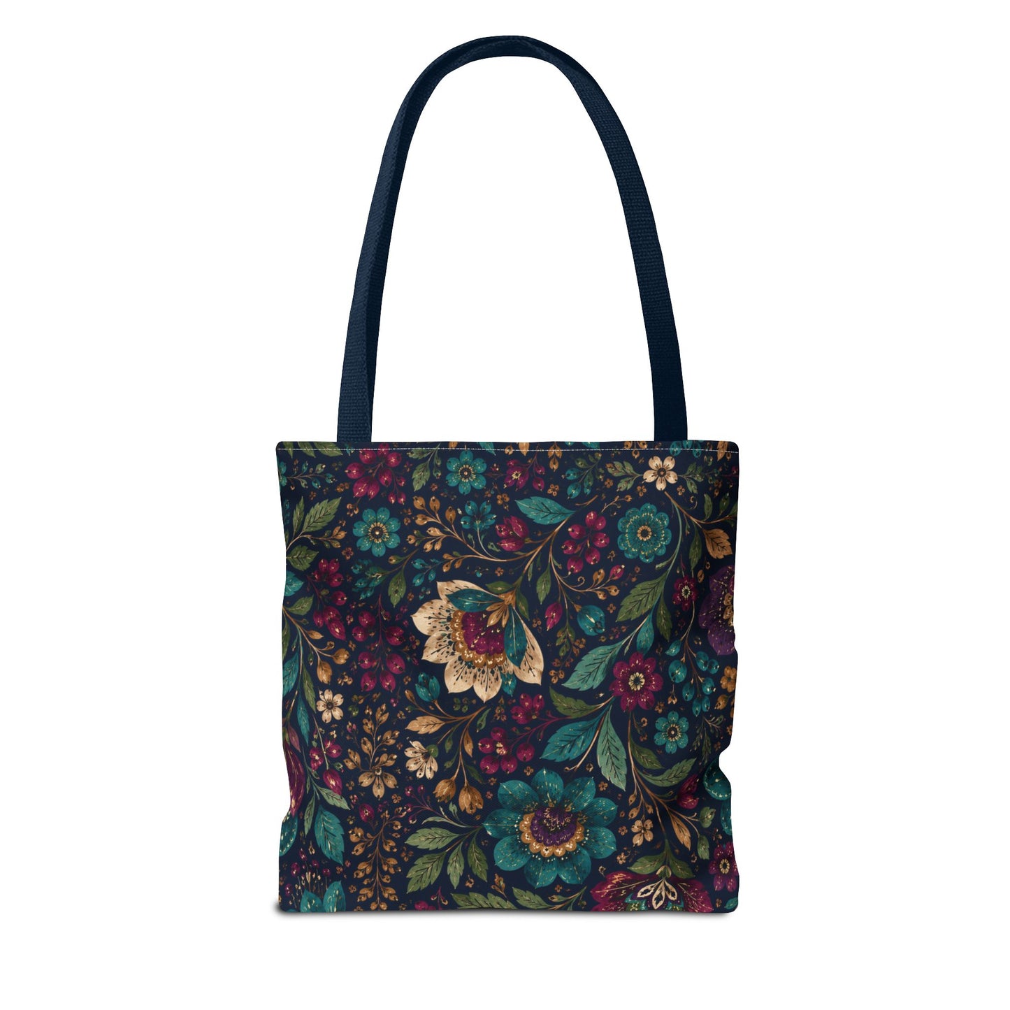 Dark Boho Floral Jewel Tone Tote Bag