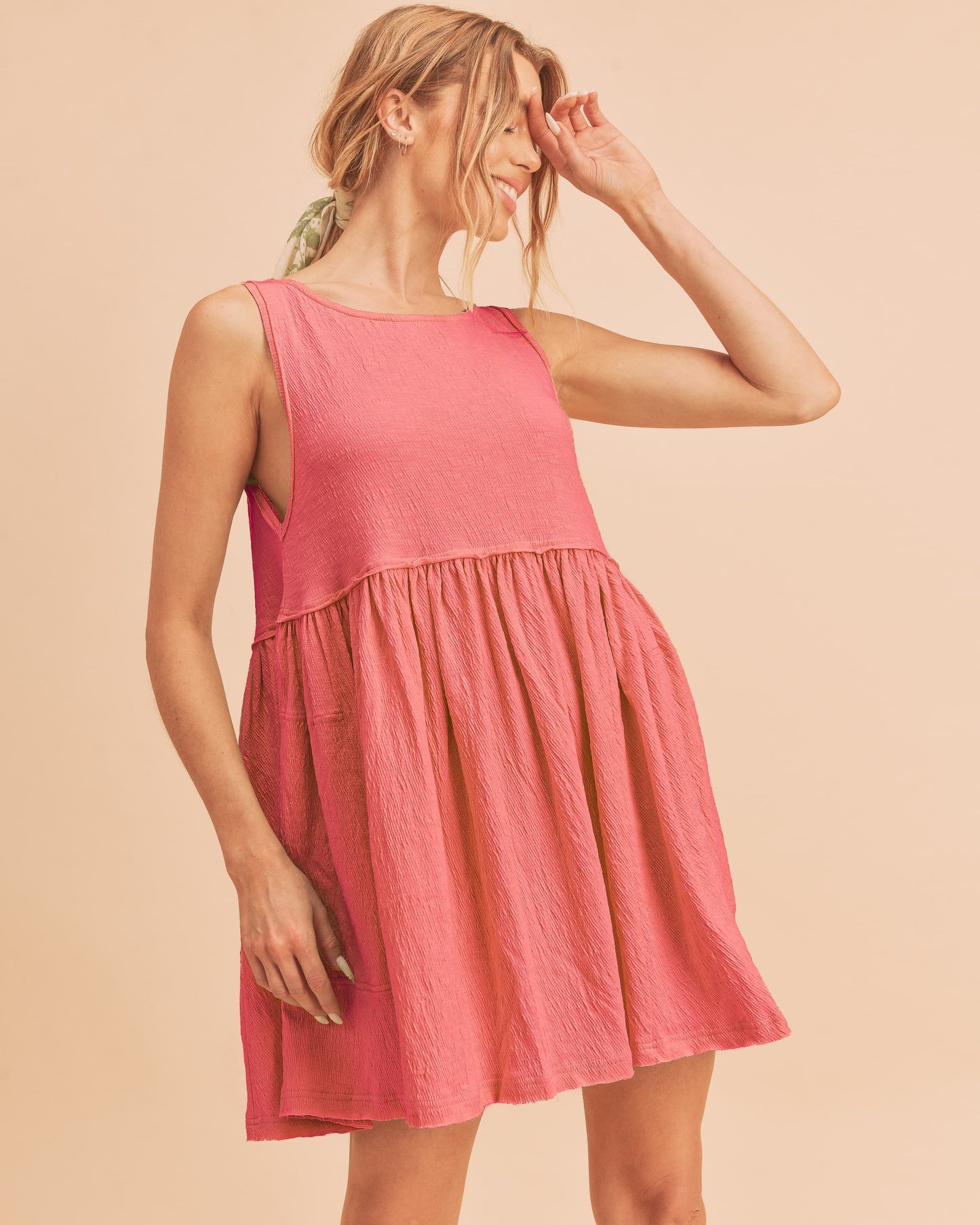 Coral Mini Tank Dress - Eclectage