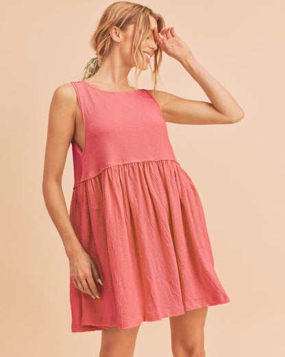 Coral Mini Tank Dress - Eclectage