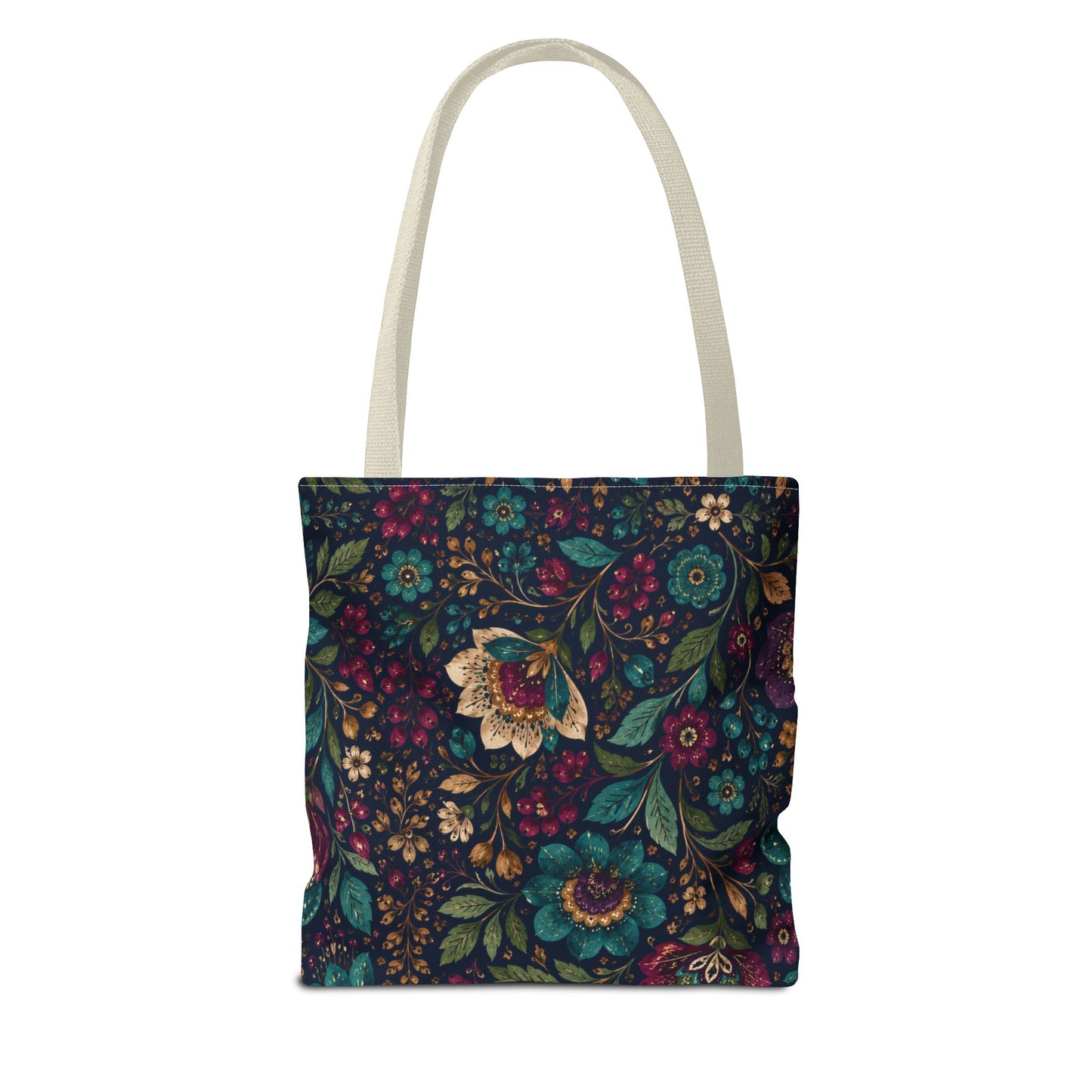 Dark Boho Floral Jewel Tone Tote Bag