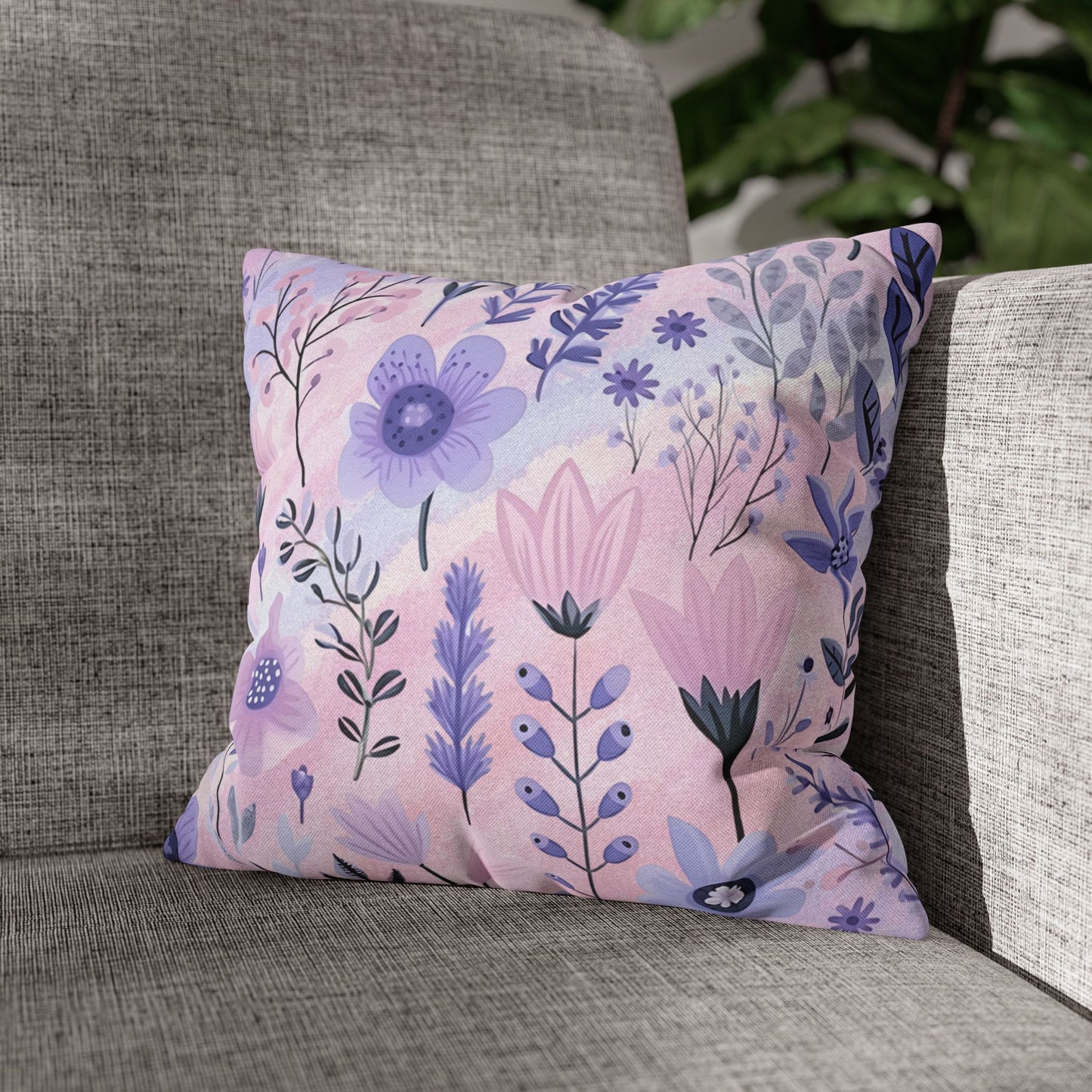 Watercolor Wildflower Pastel Pillow Cover