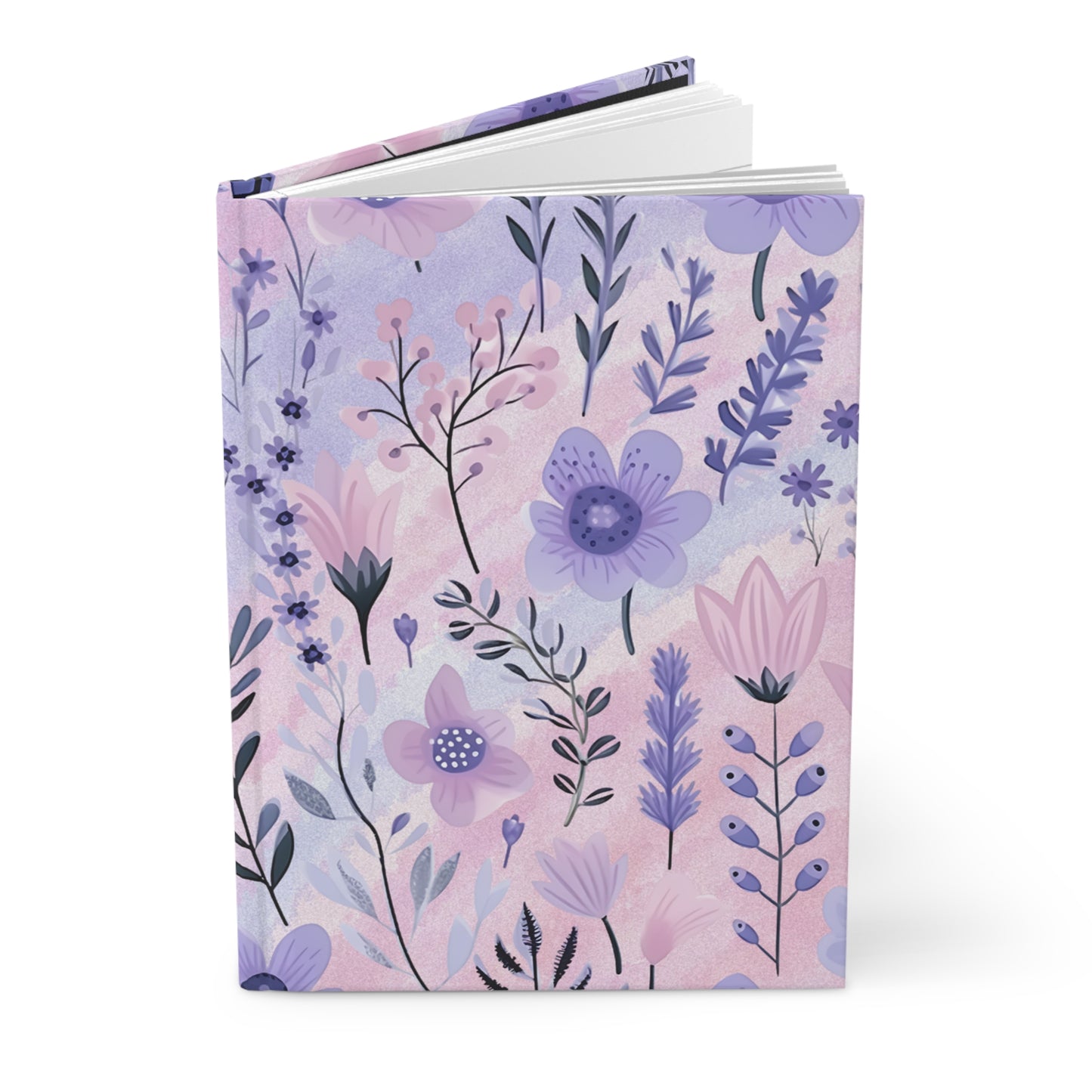 Watercolor Folk Floral Lined Hardcover Journal