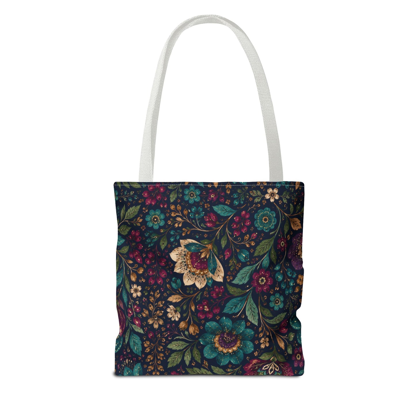 Dark Boho Floral Jewel Tone Tote Bag