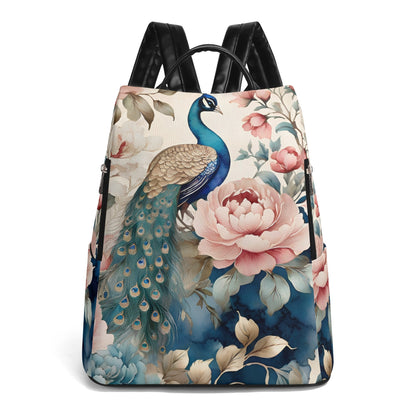 Peacock Chinoiserie Anti-theft Backpack