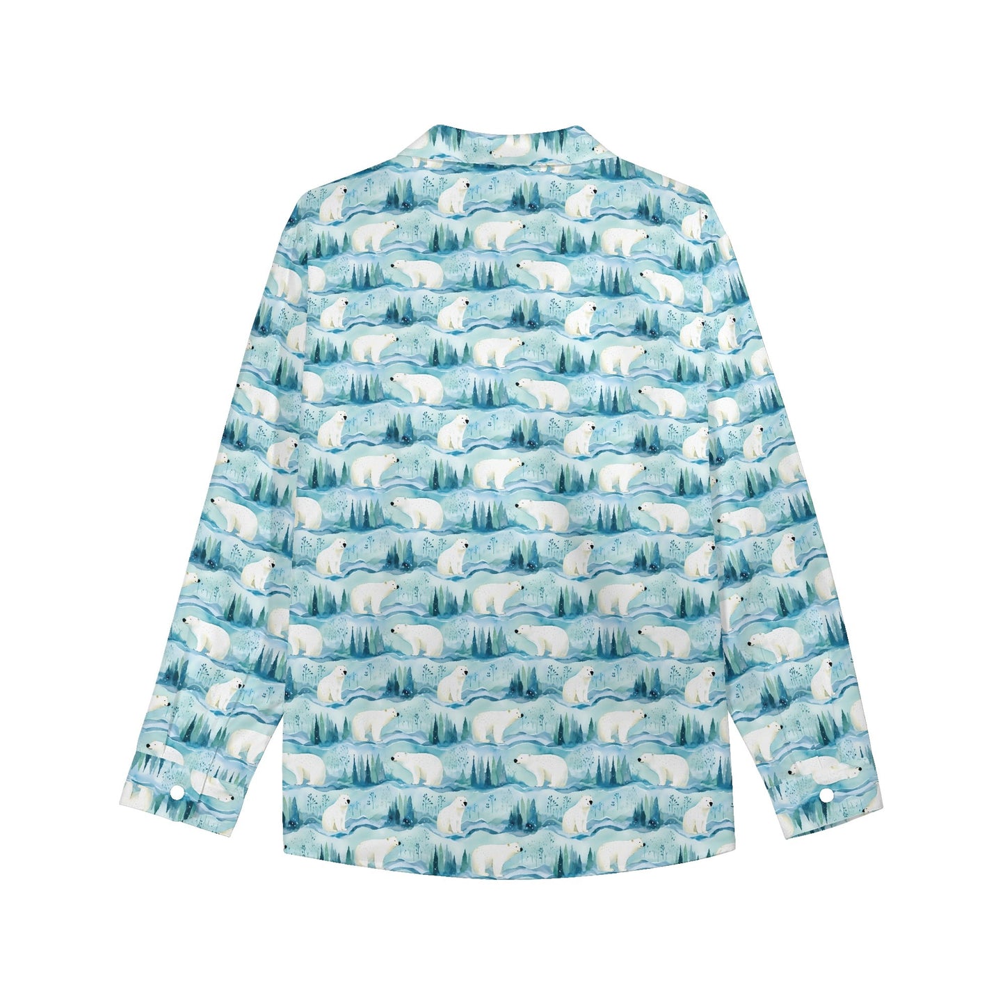 Polar Bear Print Button Down Shirt