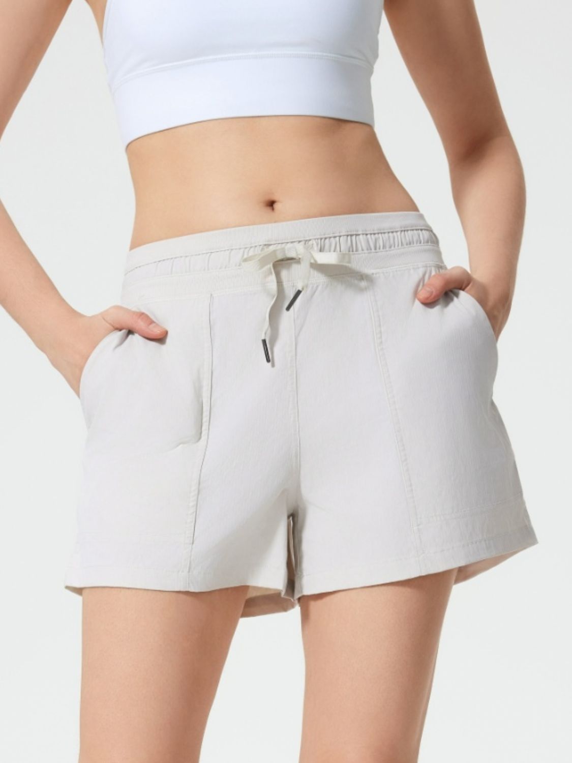 Drawstring Active Shorts with Pockets - Eclectage