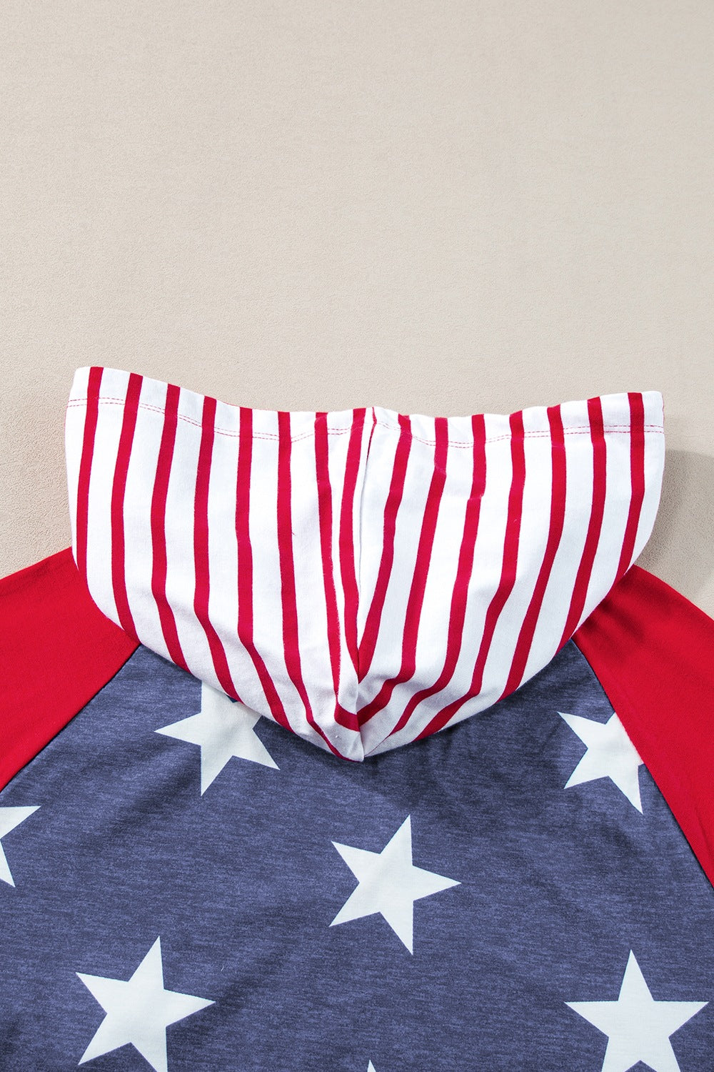 Stars and Stripes Print Drawstring Hoodie - Eclectage