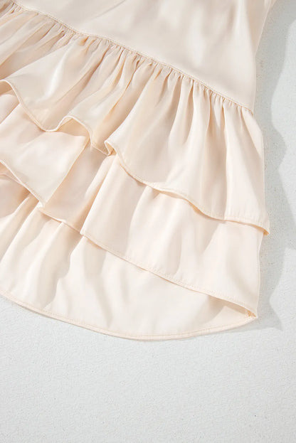 Eggshell Ruffled Mini Dress