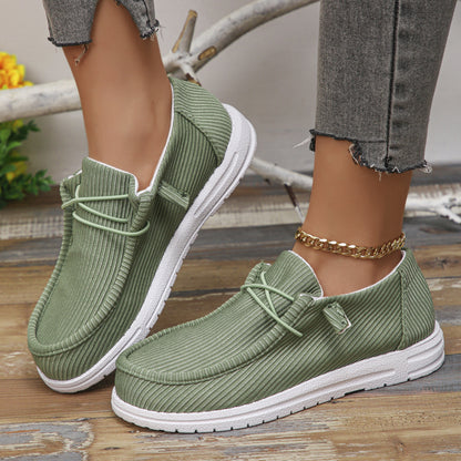 Round Toe Canvas Sneakers - Eclectage