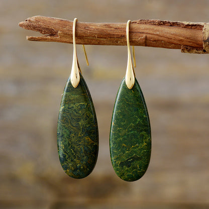 Natural Stone Waterdrop Shape Earrings - Eclectage