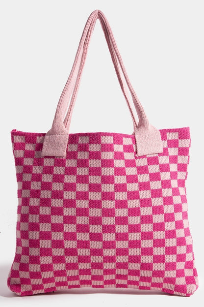 Checkered Pattern Tote Bag - Eclectage