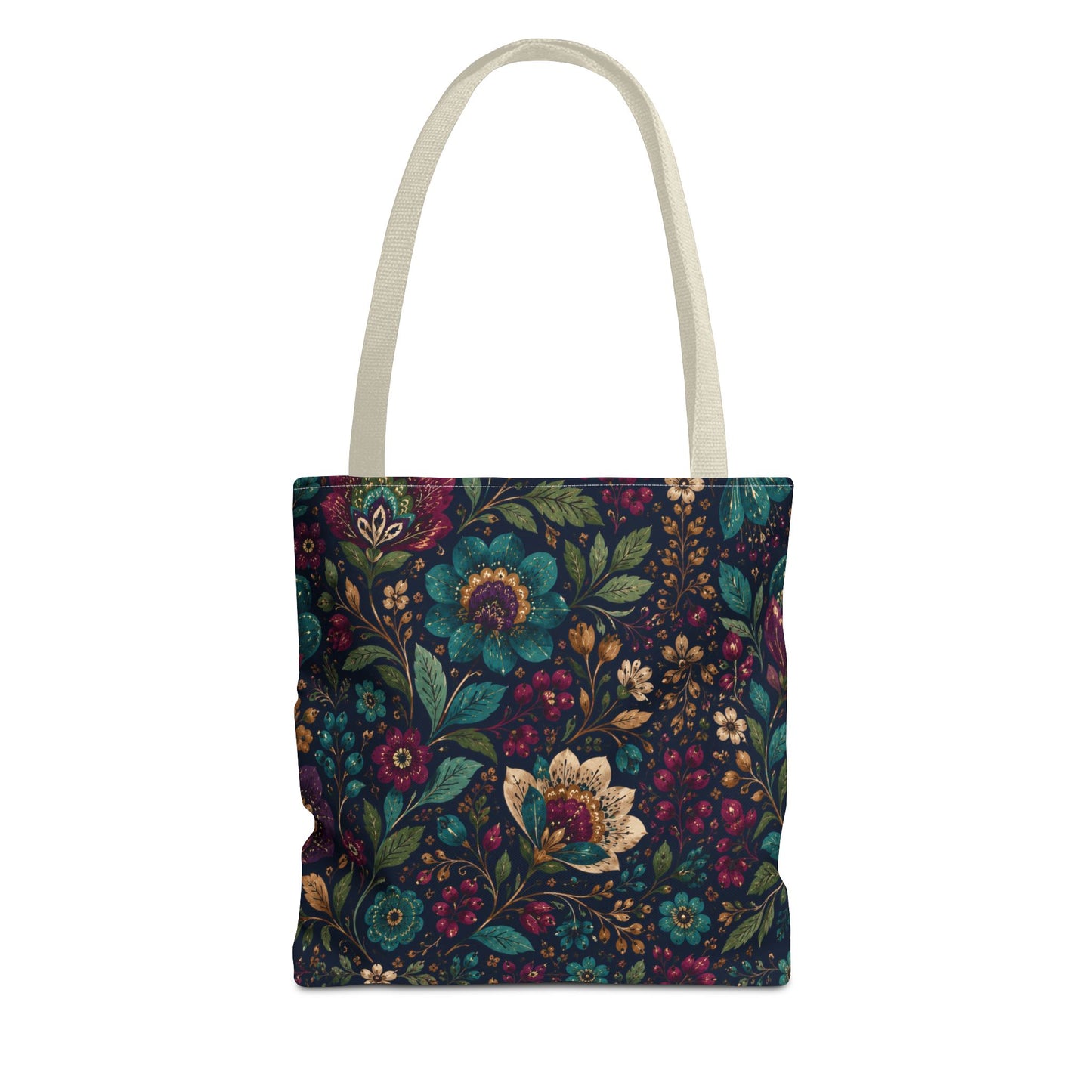 Dark Boho Floral Jewel Tone Tote Bag