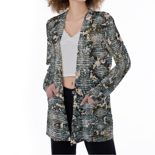 Snakeskin Print Women's Light Cardigan - Eclectage