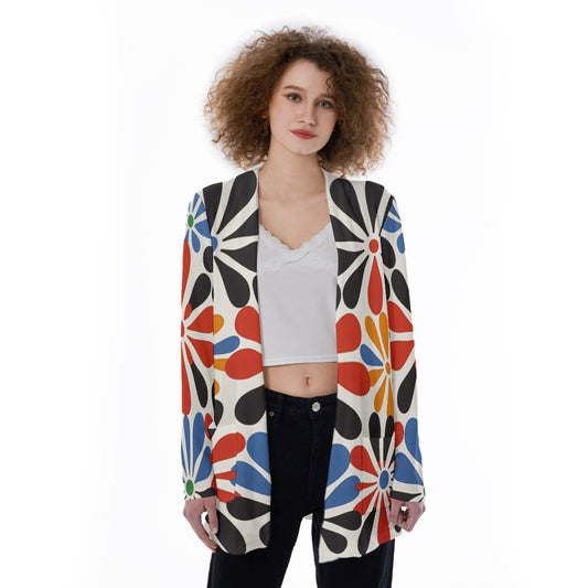 Retro Floral Pocketed Light Cardigan - Eclectage