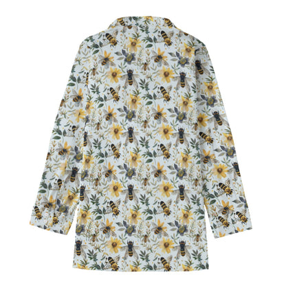 Bees and Flowers Cotton Poplin Shirt