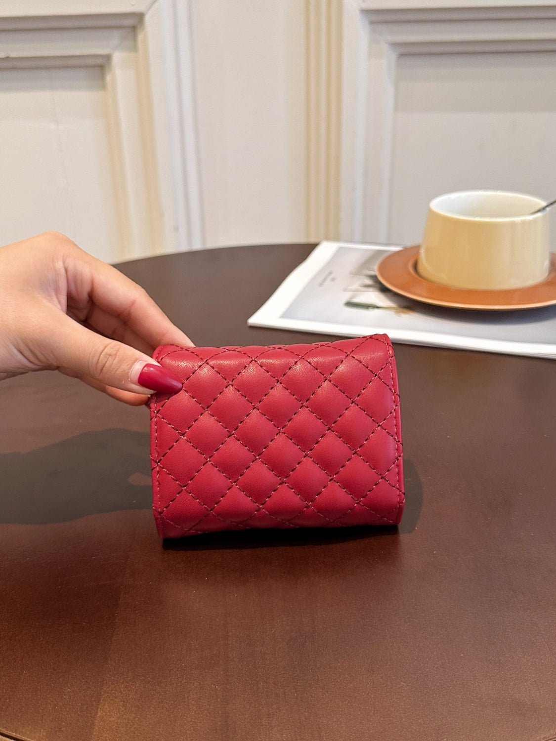 Faux Leather Mini Solid Color Wallet - Eclectage