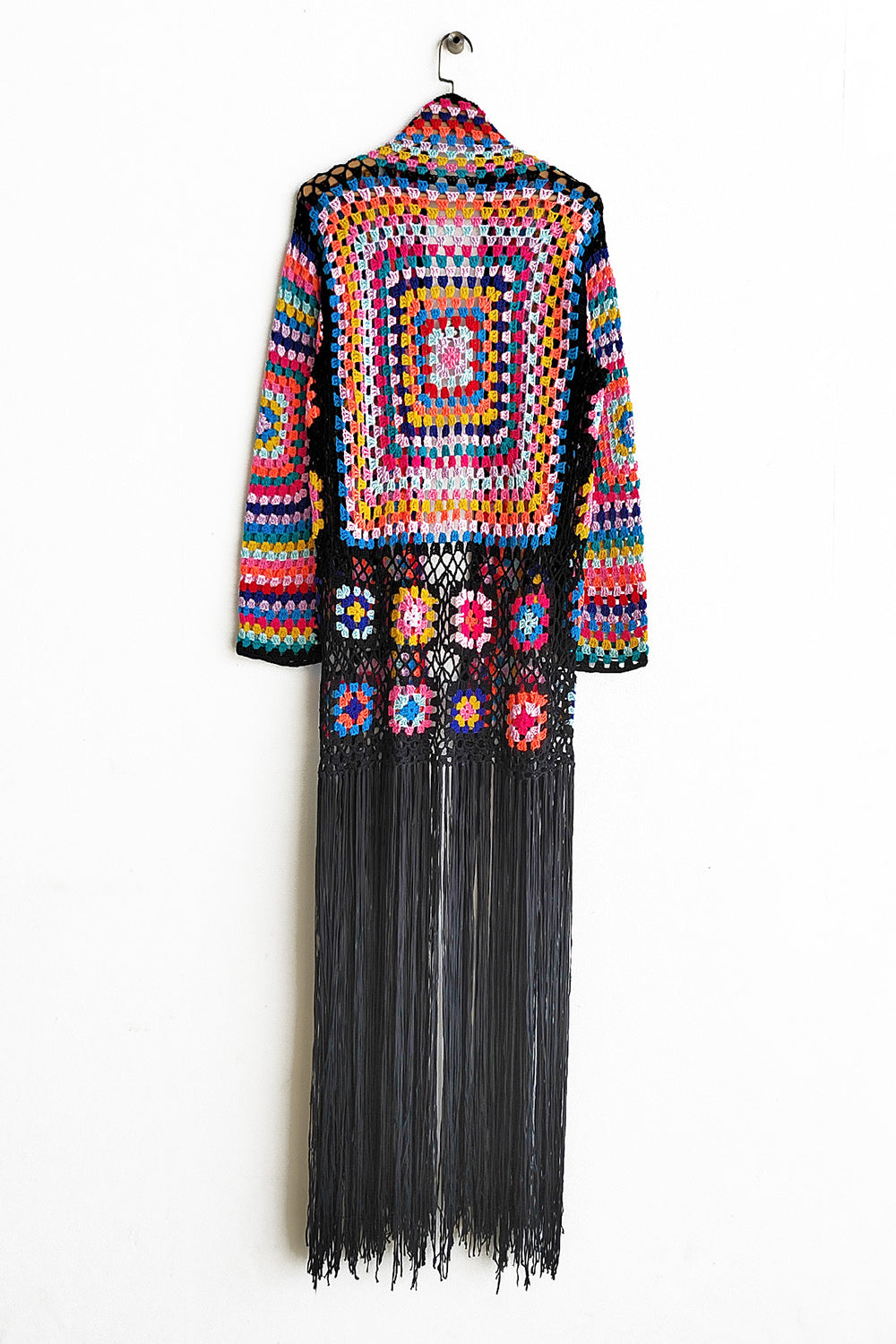 Fringe Tied Long Sleeve Cardigan - Eclectage