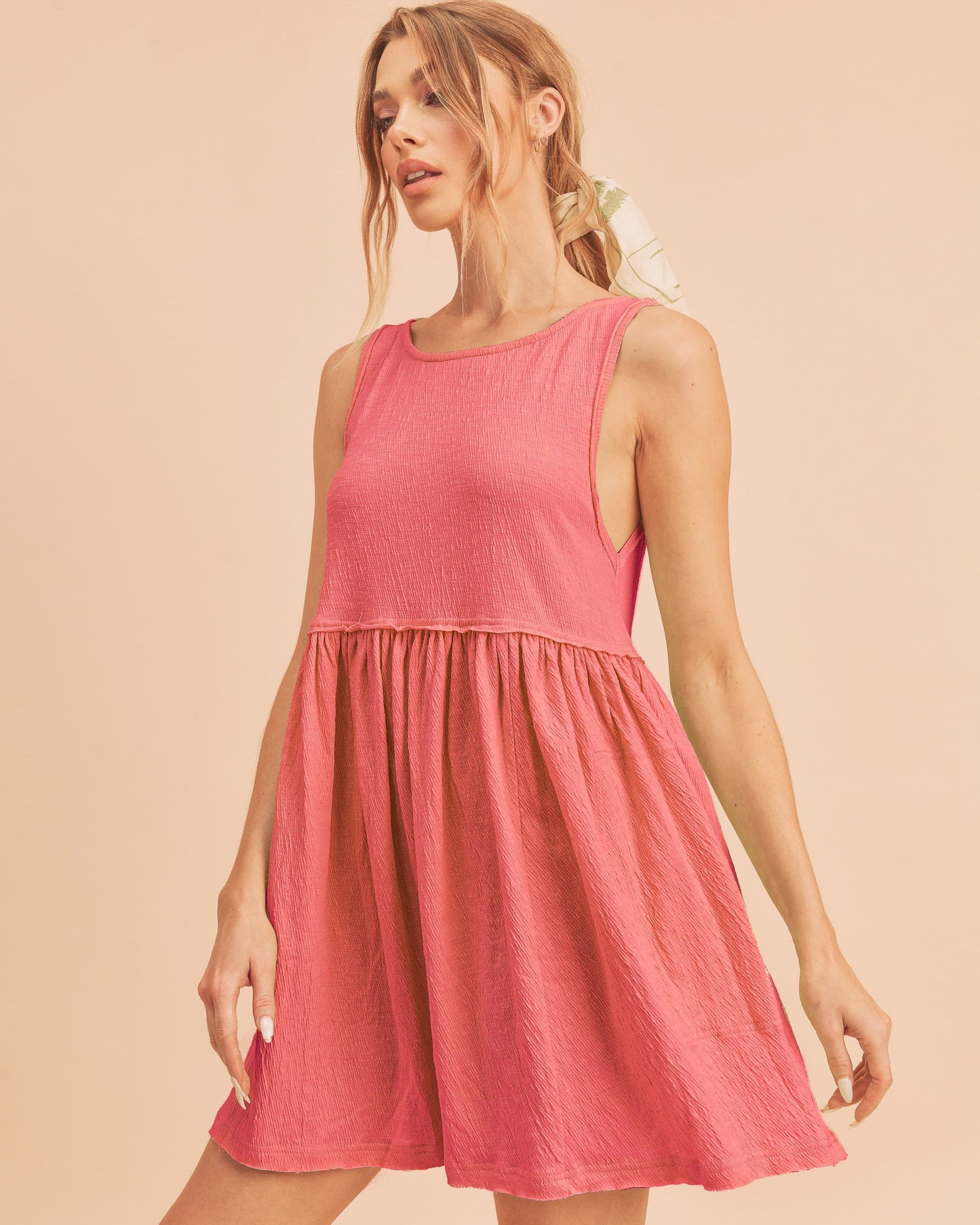 Coral Mini Tank Dress - Eclectage