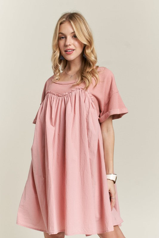 Half Sleeve Babydoll Dress - Eclectage