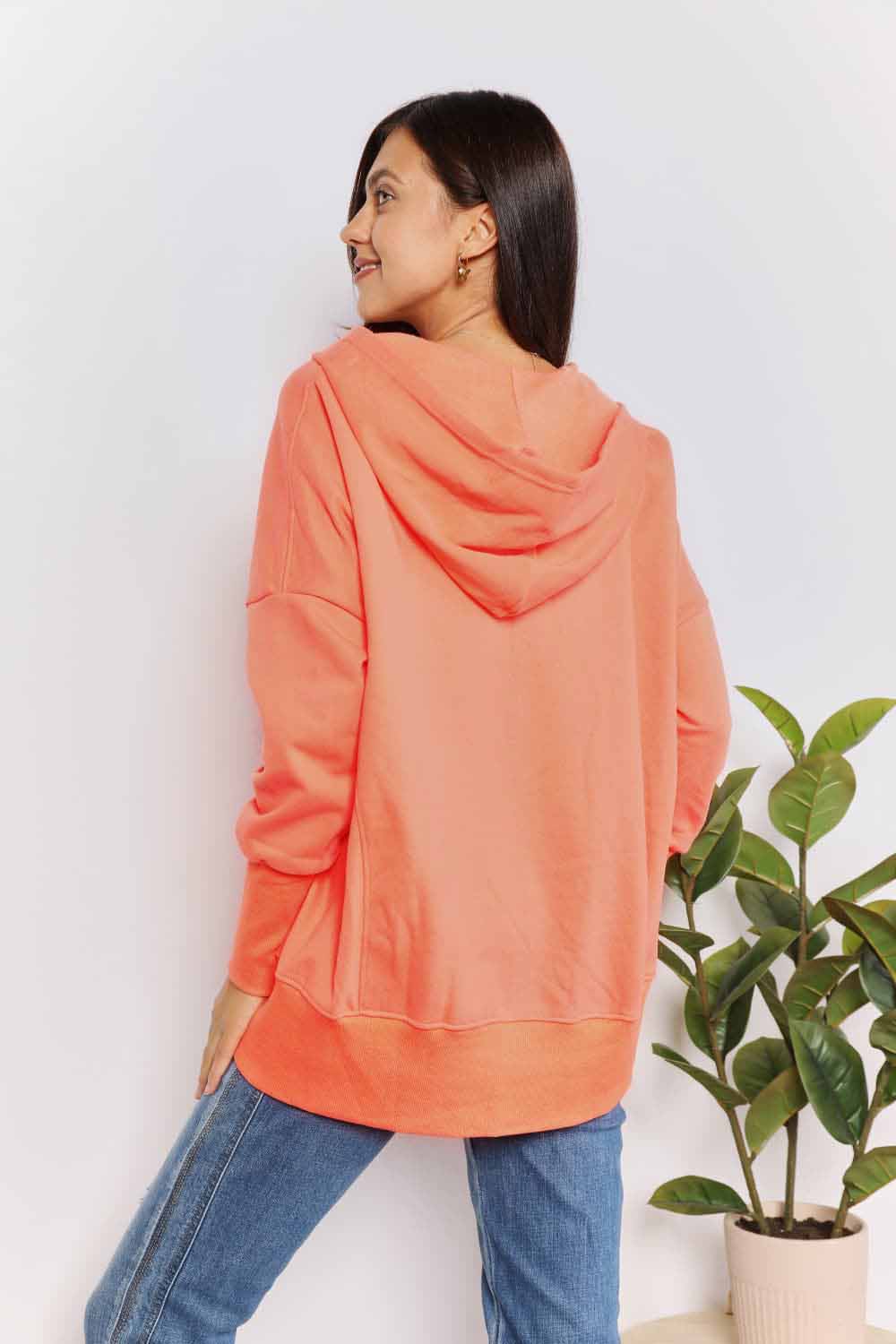 Tangerine Quarter-Snap Hoodie - Eclectage