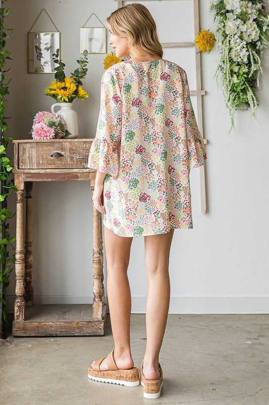 Multi Color Floral Open Cardigan - Eclectage