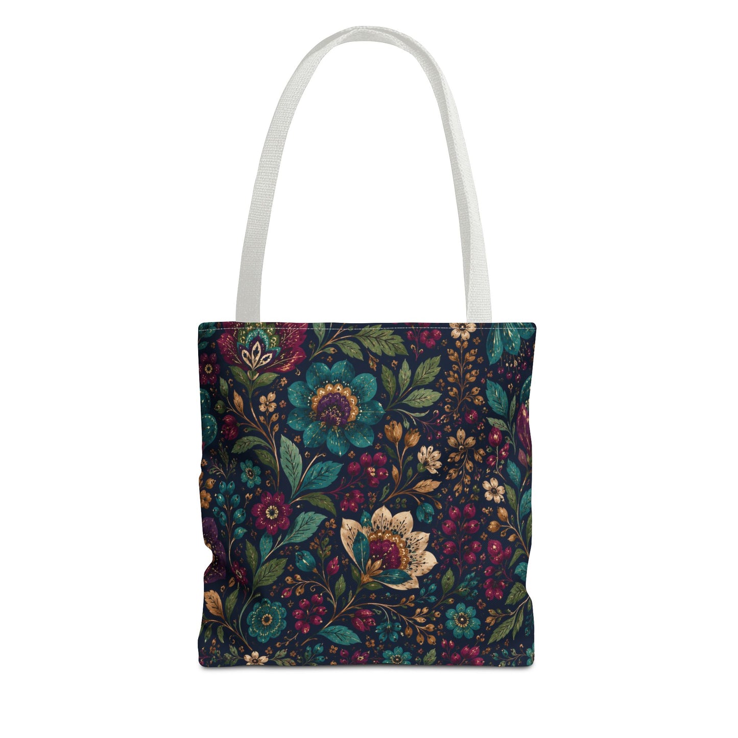 Dark Boho Floral Jewel Tone Tote Bag