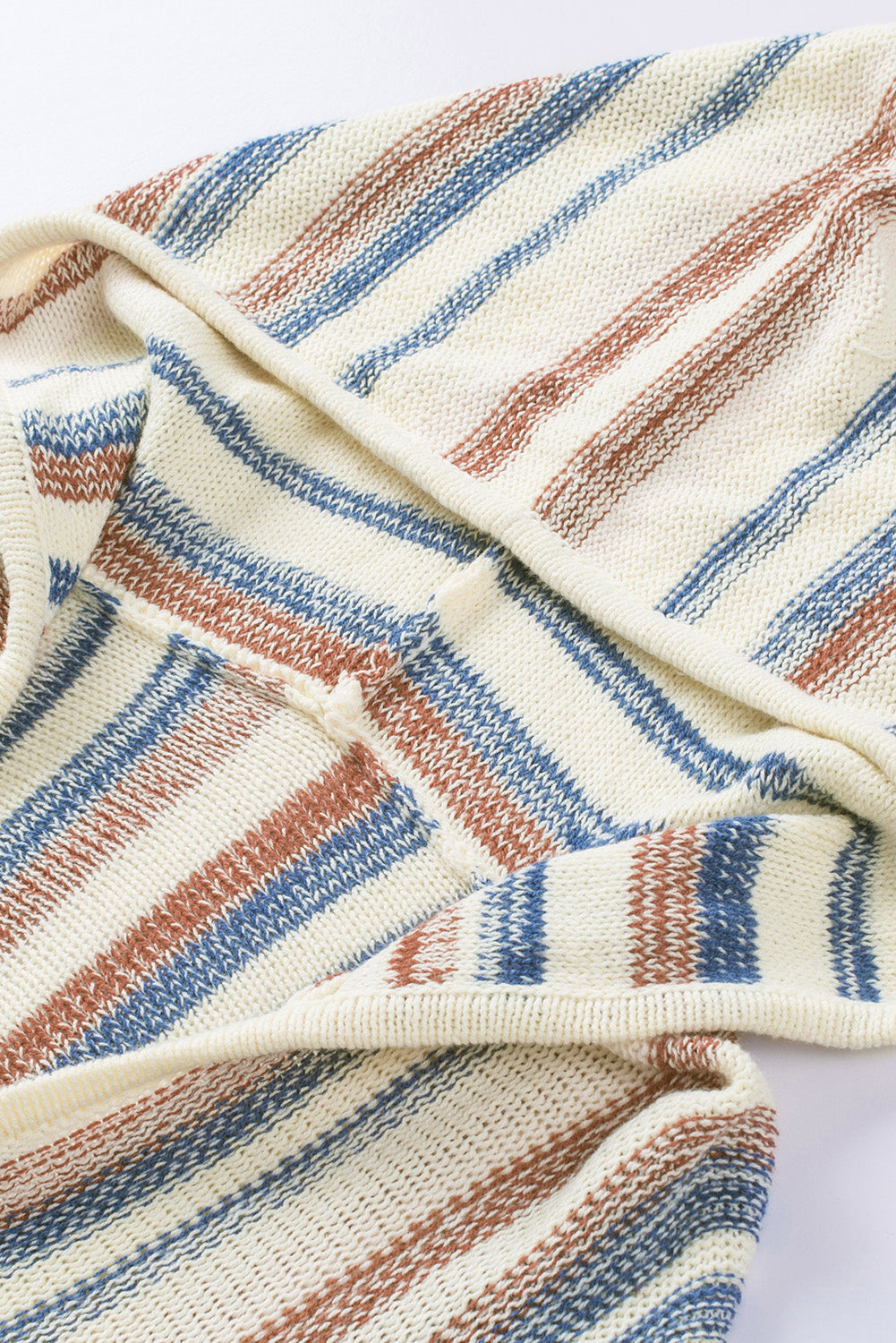 Striped Hooded Knit Top - Eclectage