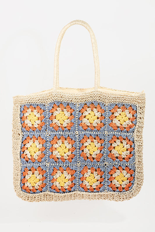 Flower Braided Tote Bag - Eclectage