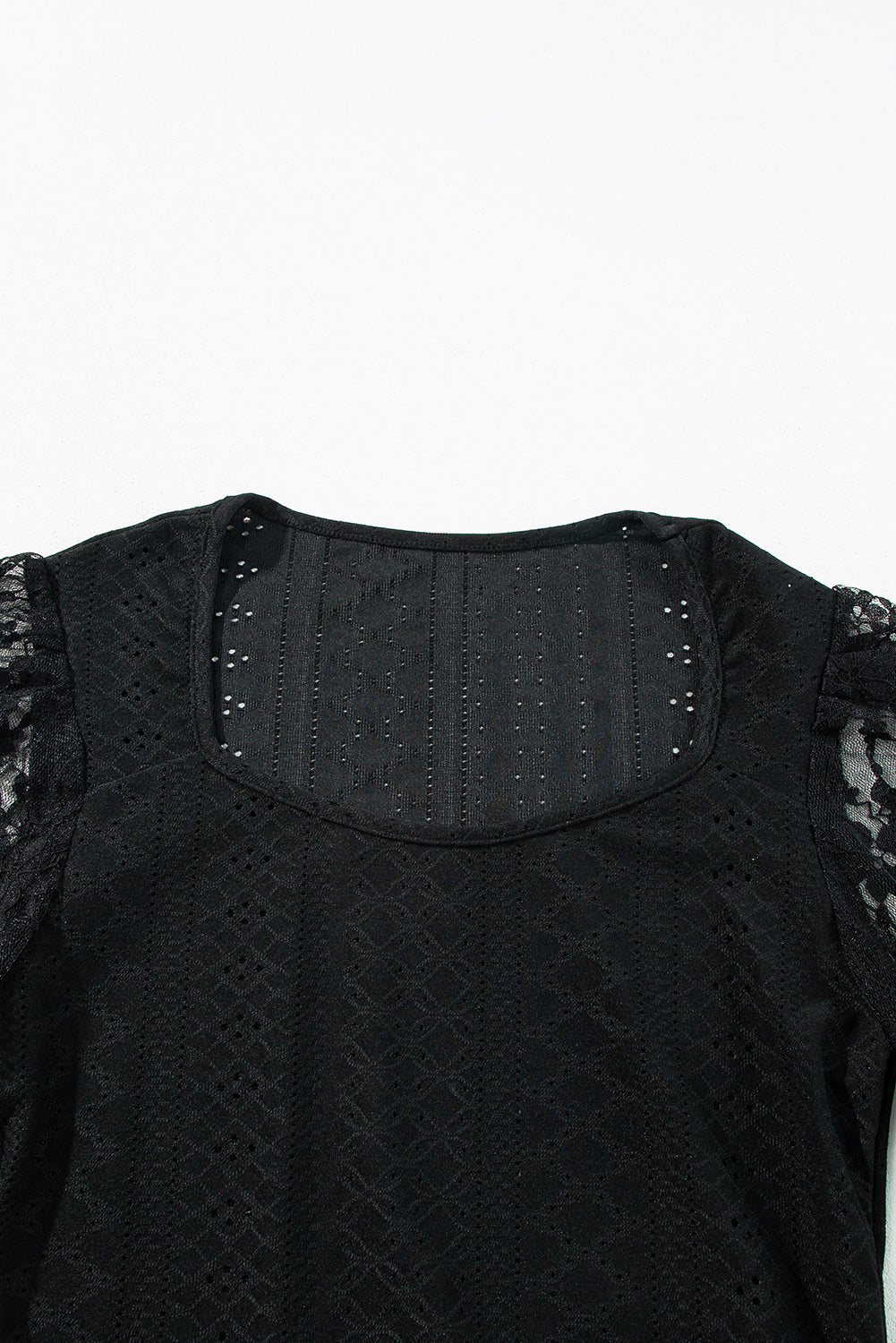 Eyelet Lace Long Sleeve Bodysuit - Eclectage