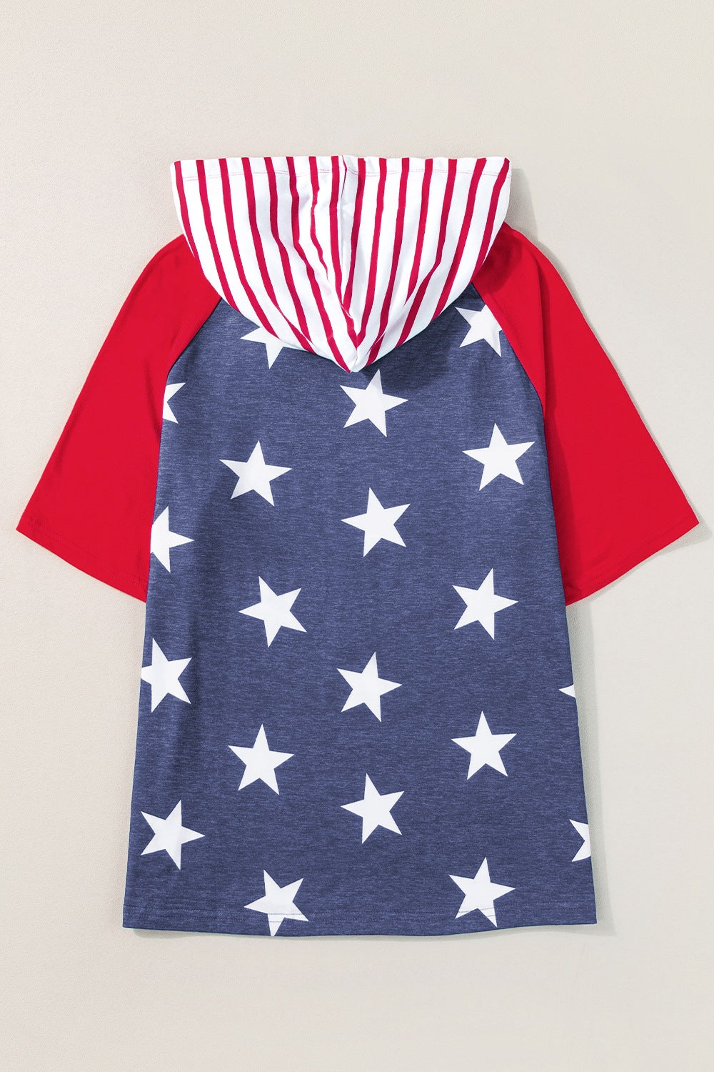 Stars and Stripes Print Drawstring Hoodie - Eclectage