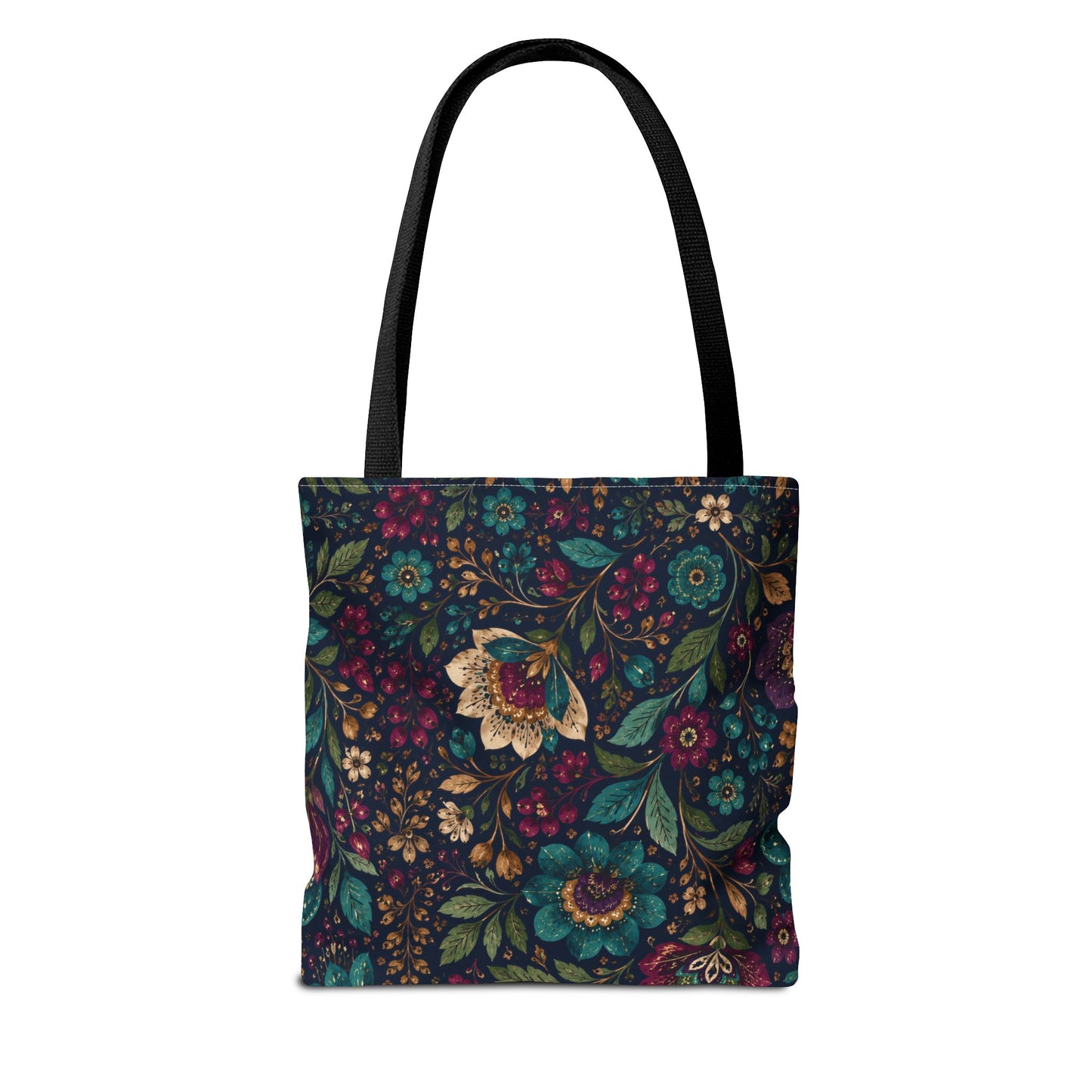 Dark Boho Floral Jewel Tone Tote Bag