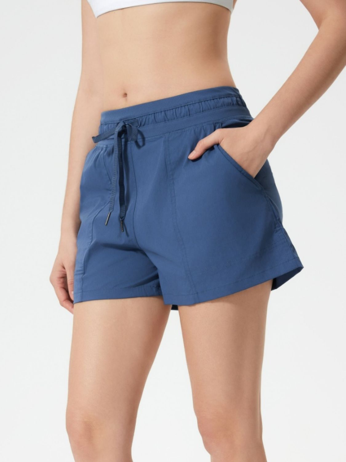 Drawstring Active Shorts with Pockets - Eclectage