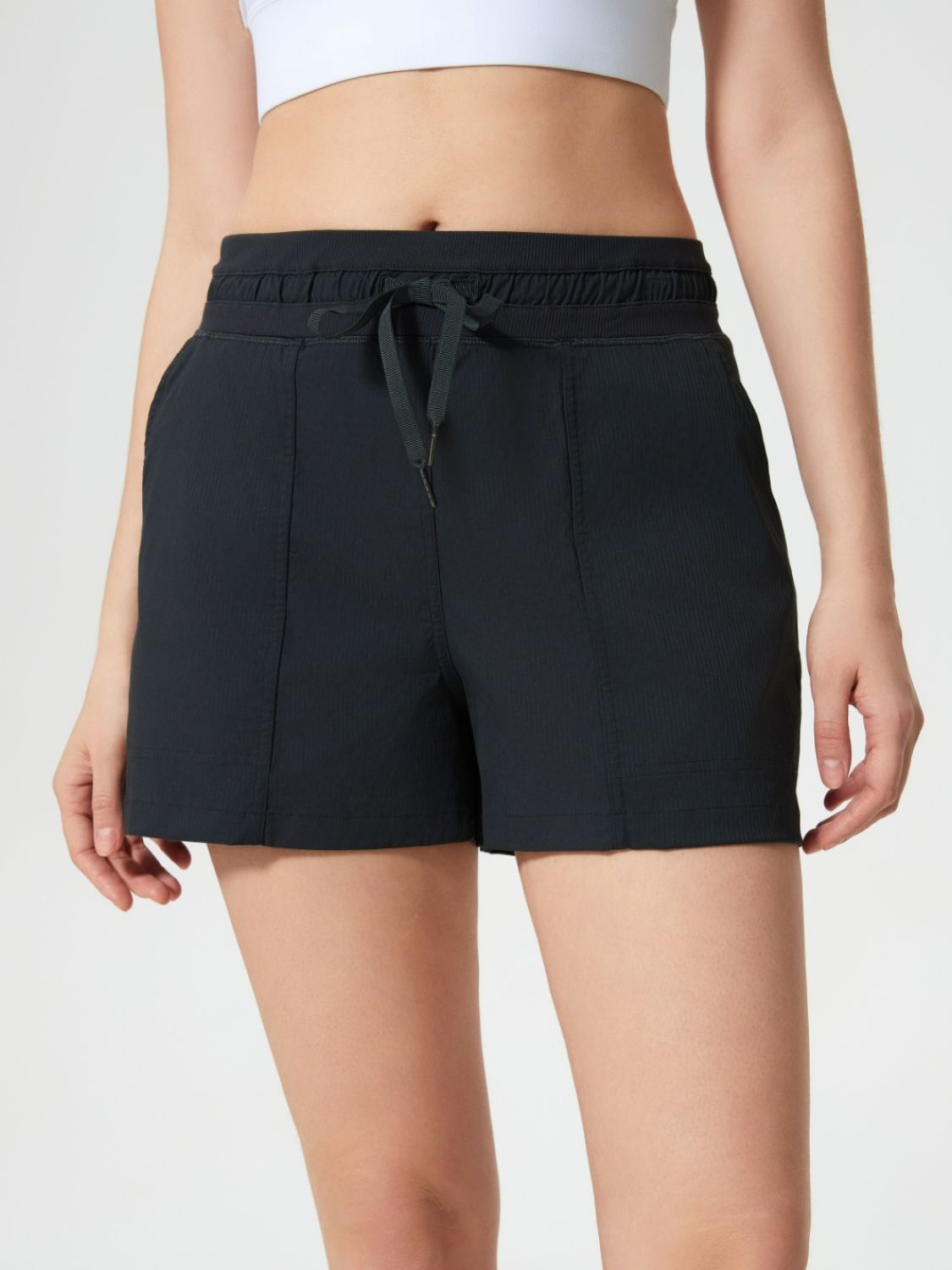 Drawstring Active Shorts with Pockets - Eclectage