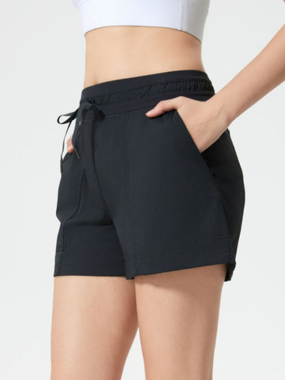 Drawstring Active Shorts with Pockets - Eclectage