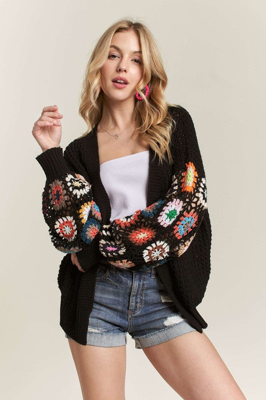 Black Crochet Cardigan - Eclectage