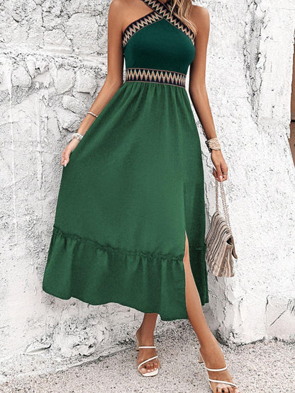 Ruffled Sleeveless Midi Dress - Eclectage