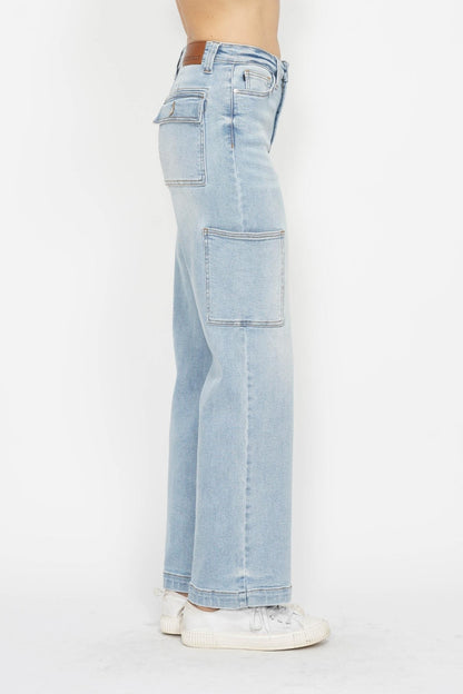 High Waist Straight Cargo Jeans - Eclectage