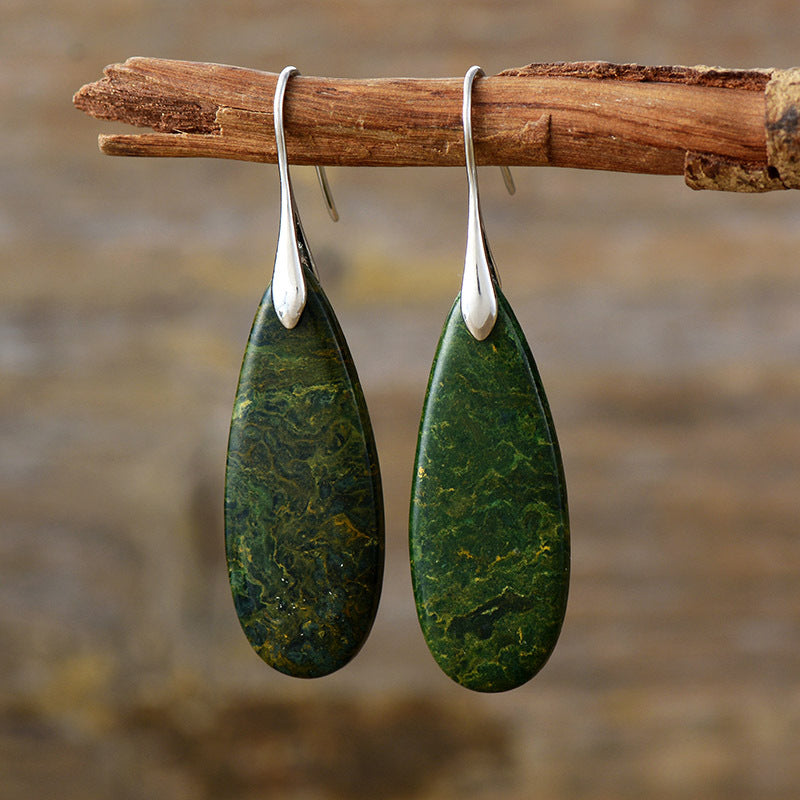 Natural Stone Waterdrop Shape Earrings - Eclectage