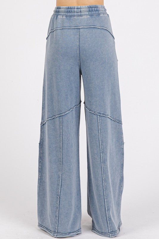 Medium Blue Asymmetric Seam Pants - Eclectage