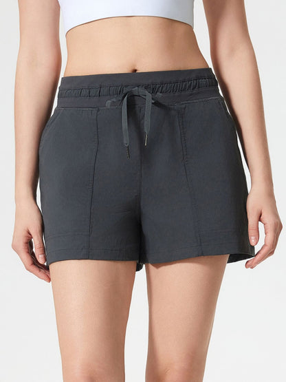 Drawstring Active Shorts with Pockets - Eclectage