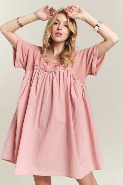 Half Sleeve Babydoll Dress - Eclectage