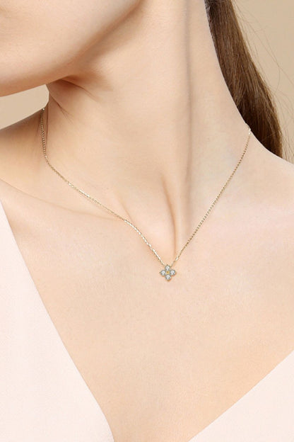 Moissanite Four Leaf Clover Pendant Necklace - Eclectage