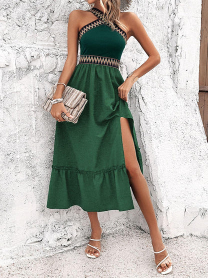 Ruffled Sleeveless Midi Dress - Eclectage