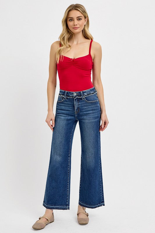 Dark Blue Tummy Control Bootcut Jeans - Eclectage