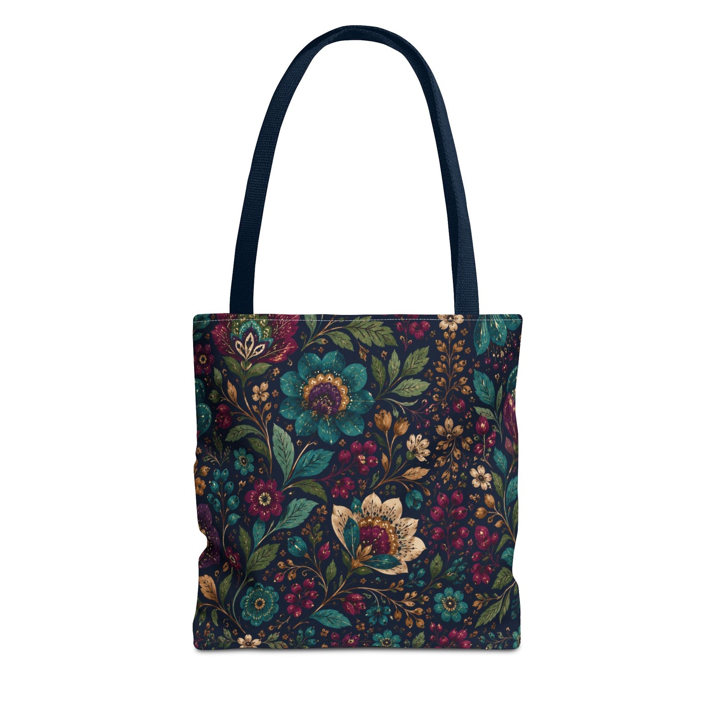 Dark Boho Floral Jewel Tone Tote Bag