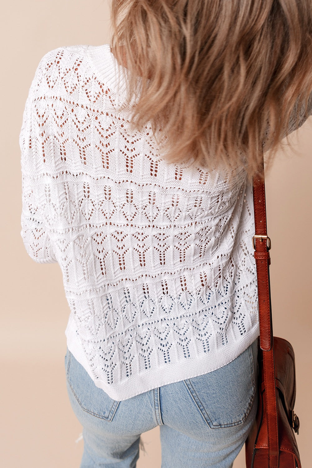 White V Neck Knit Cardigan - Eclectage