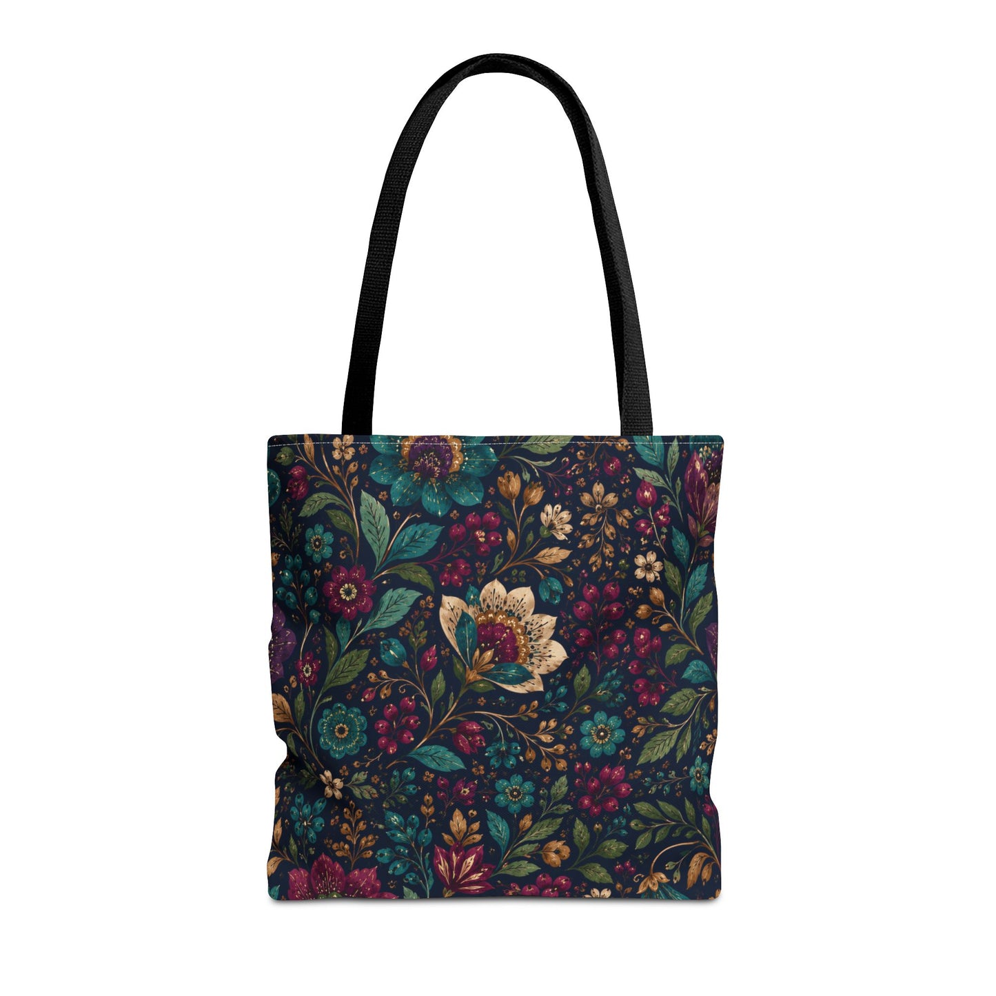 Dark Boho Floral Jewel Tone Tote Bag