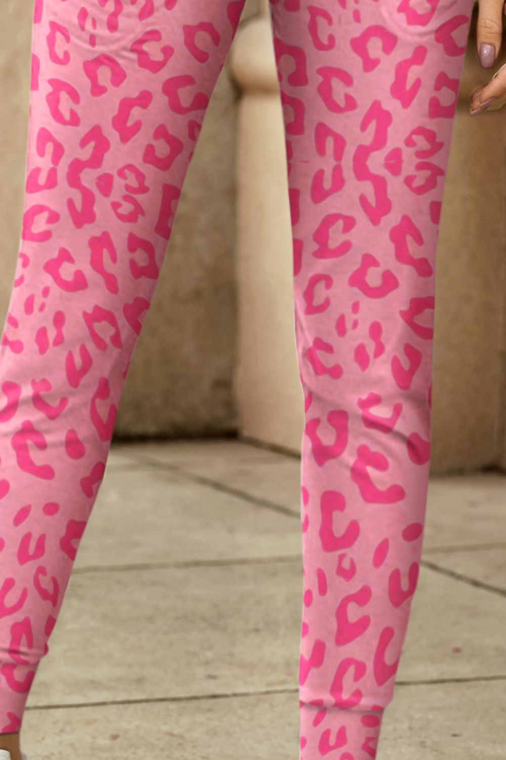 Pink Leopard Print Skinny Pants - Eclectage